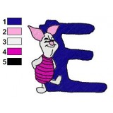 Winnie the Pooh Alphabet E Embroidery Design